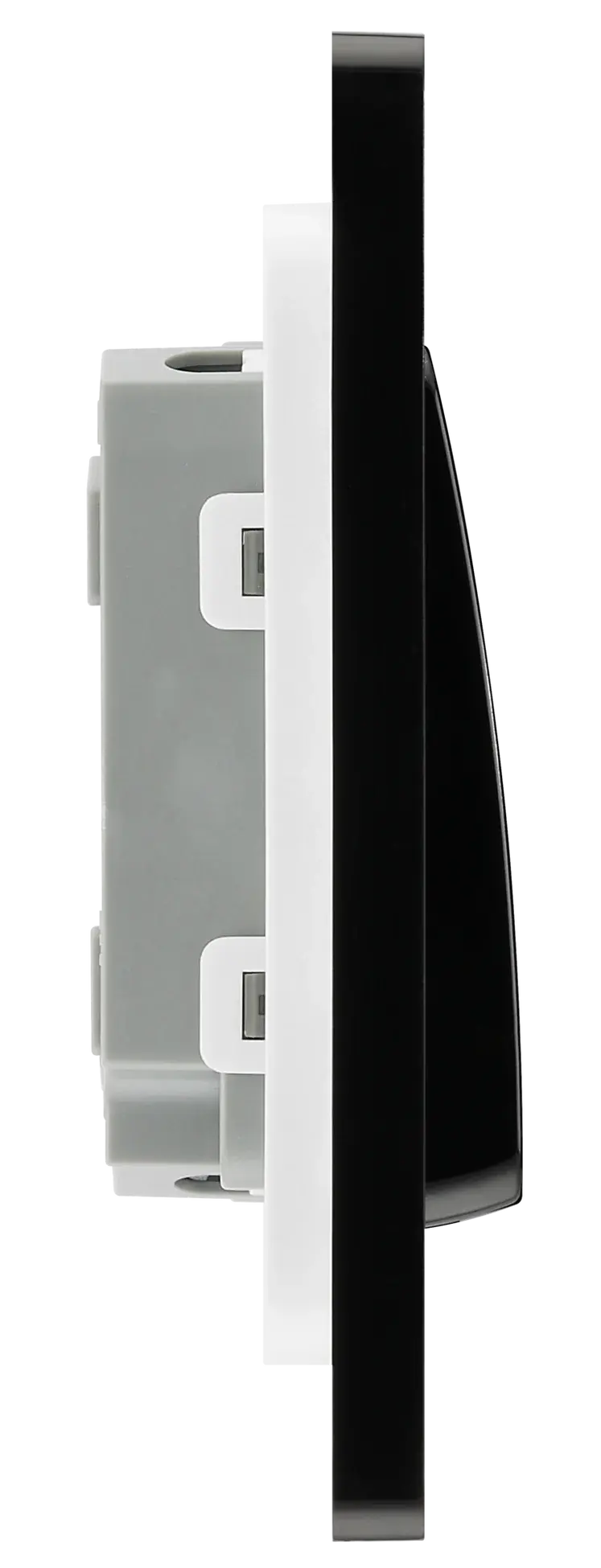 BG Evolve Matt Black Screwless Double Light Switch (Wide) PCDMB42WB BG (British General)