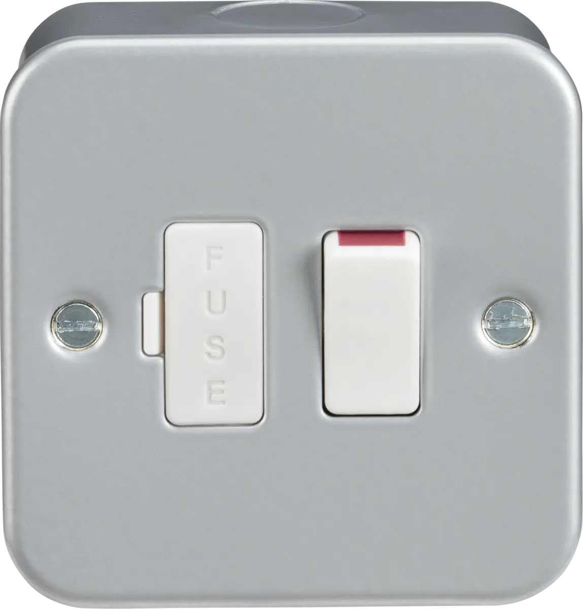 Knightsbridge 13A Metal Clad 1 Gang Switched Fused Spur - Grey with White Inserts ML Knightsbridge