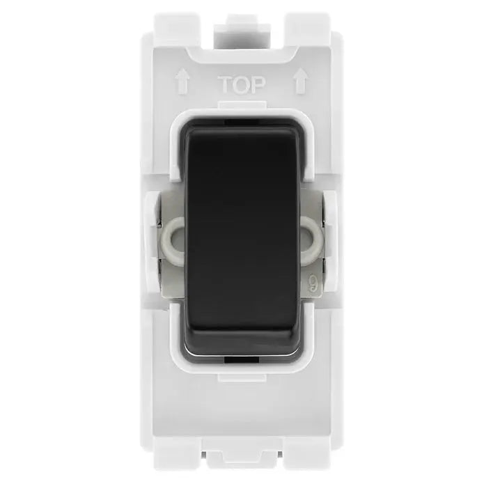 BG RFB12 Matt Black 2 Way Single Pole Light Switch 20 Amp Grid Switch BG Nexus