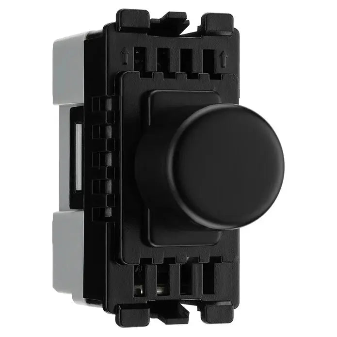 BG RFBDTR Matt Black Single Trailing Edge Dimmer Module Grid Light Switch BG Nexus