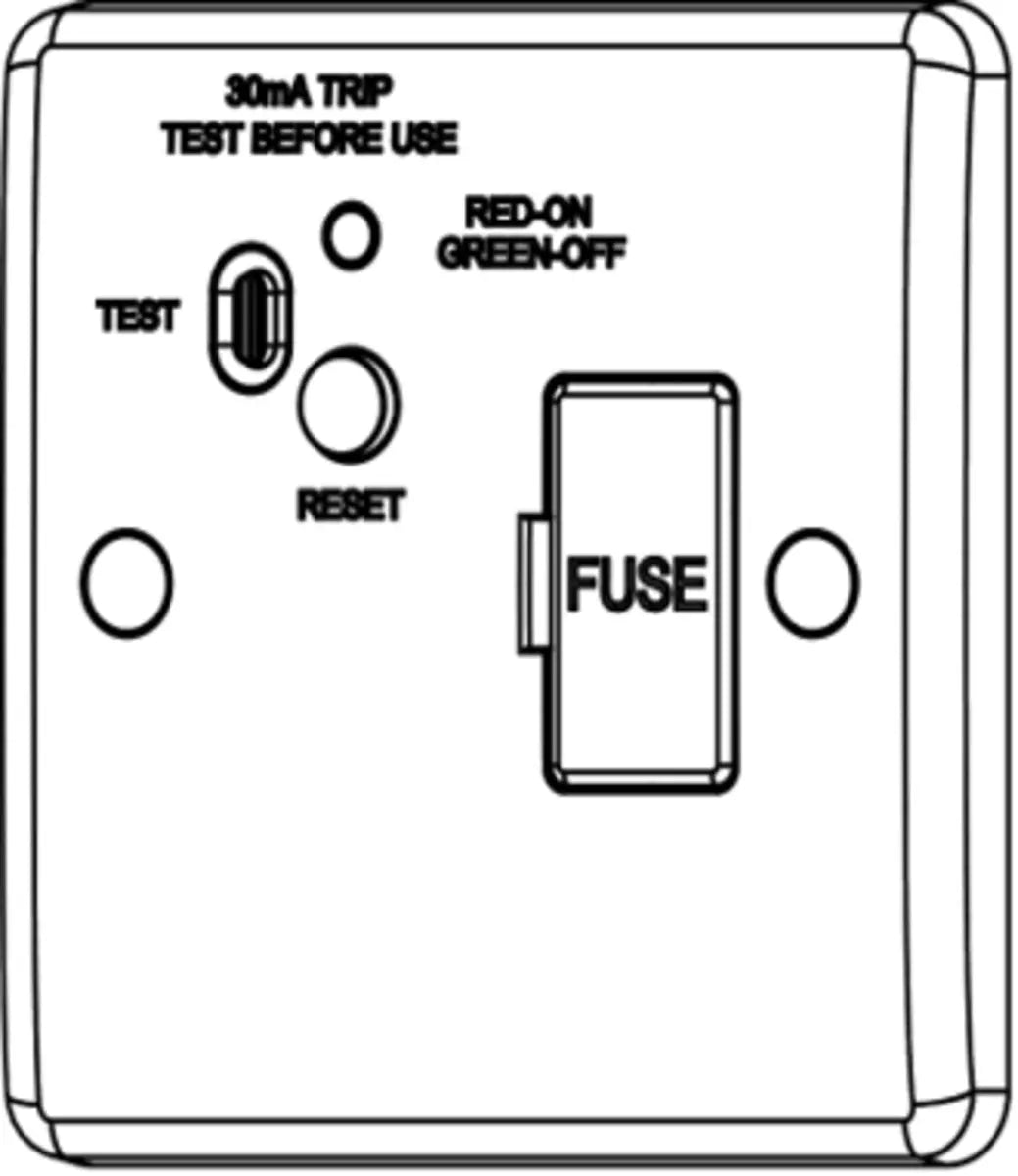 Knightsbridge 13A RCD Protected Fused Spur Unit (Type A) White - 30mA CU6RCD ML Knightsbridge