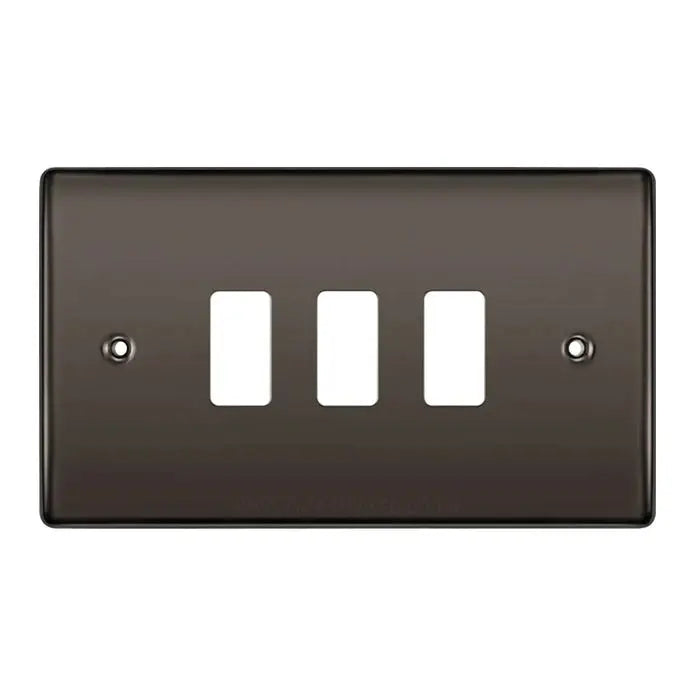 BG RNBN3 Black Nickel 3 Gang Front Cover Plate BG Nexus