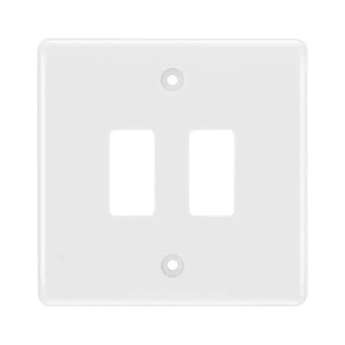 BG R82 White 2 Gang Front Cover Plate BG Nexus