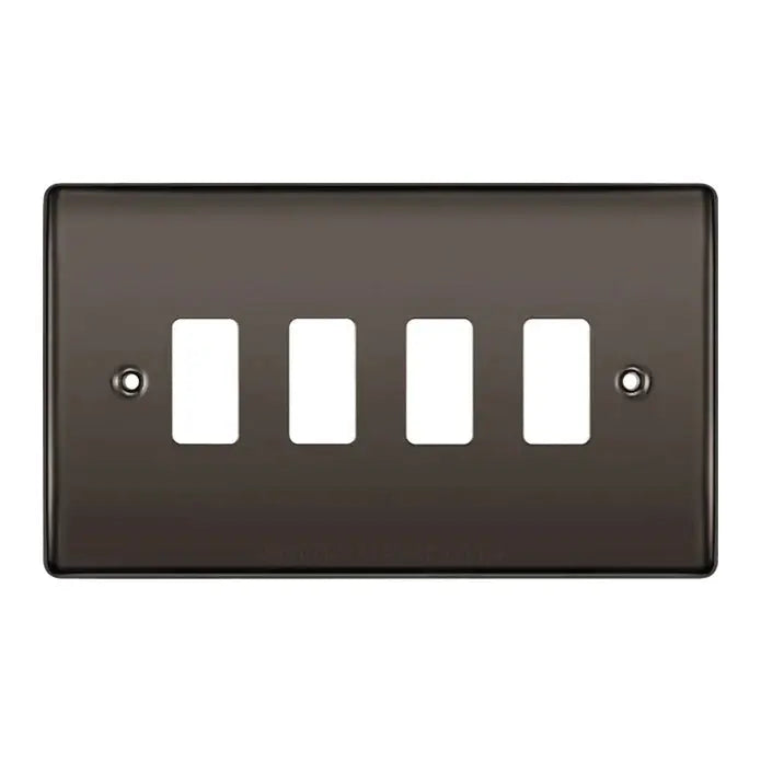 BG RNBN4 Black Nickel 4 Gang Front Cover Plate BG Nexus