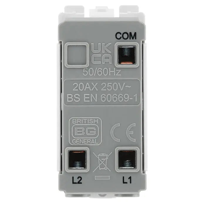 BG RFB12 Matt Black 2 Way Single Pole Light Switch 20 Amp Grid Switch BG Nexus