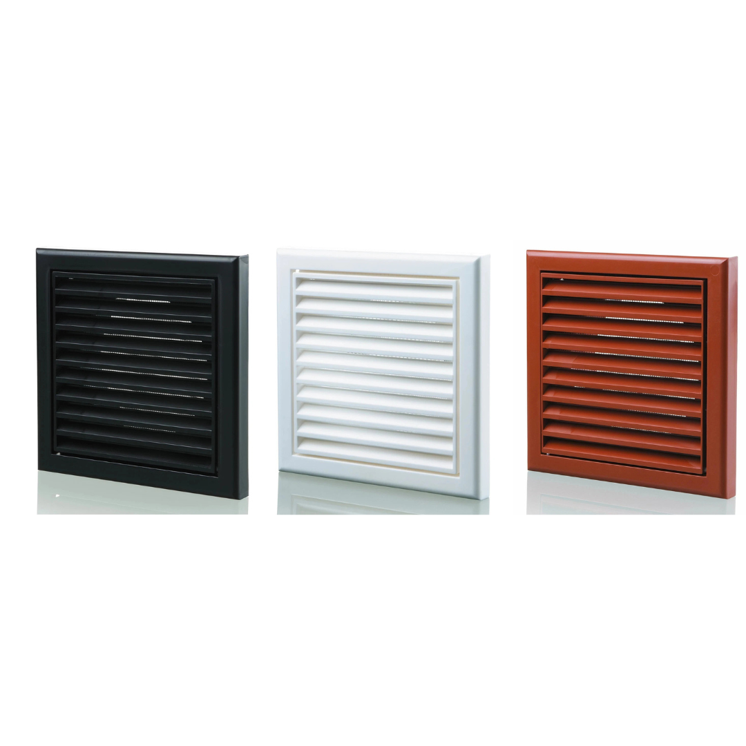 4" Louvred Wall Vent Grille Cover Fixed Blade Air Vent Extractor Fan Duct