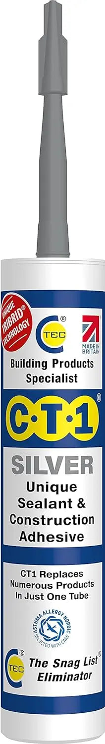 CT1 Adhesive & Sealant TRIBRID Multi-Purpose Sealant & Adhesive - Bathroom, Shower & Window Sealant - Odourless - Anti Mould Waterproofing Sealant Adhesive - Vibration Resistant & Flexible - 290ml CT1