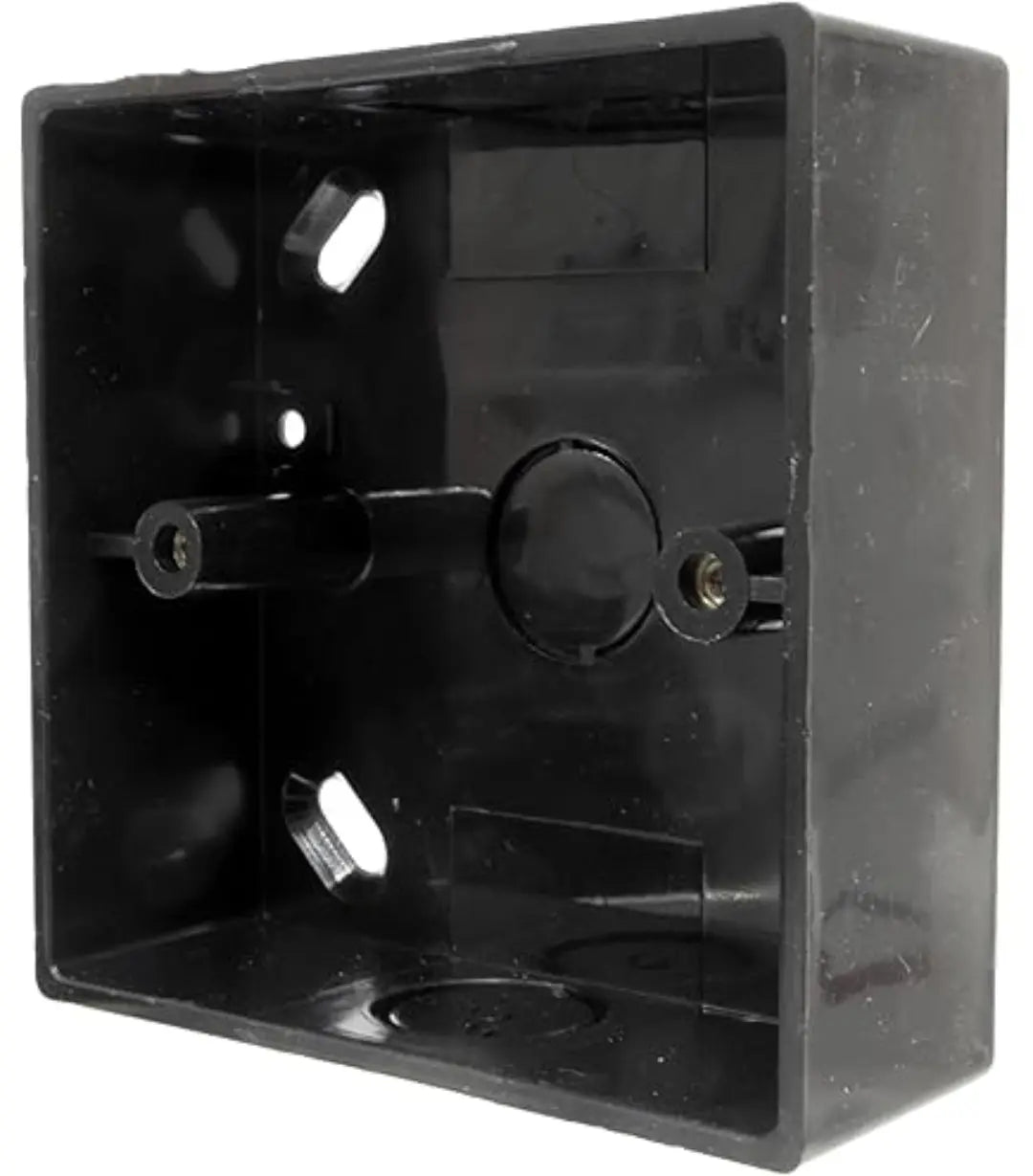 1 Gang Single Black Curved Edge Surface Pattress Back Box 32mm Deep ESR