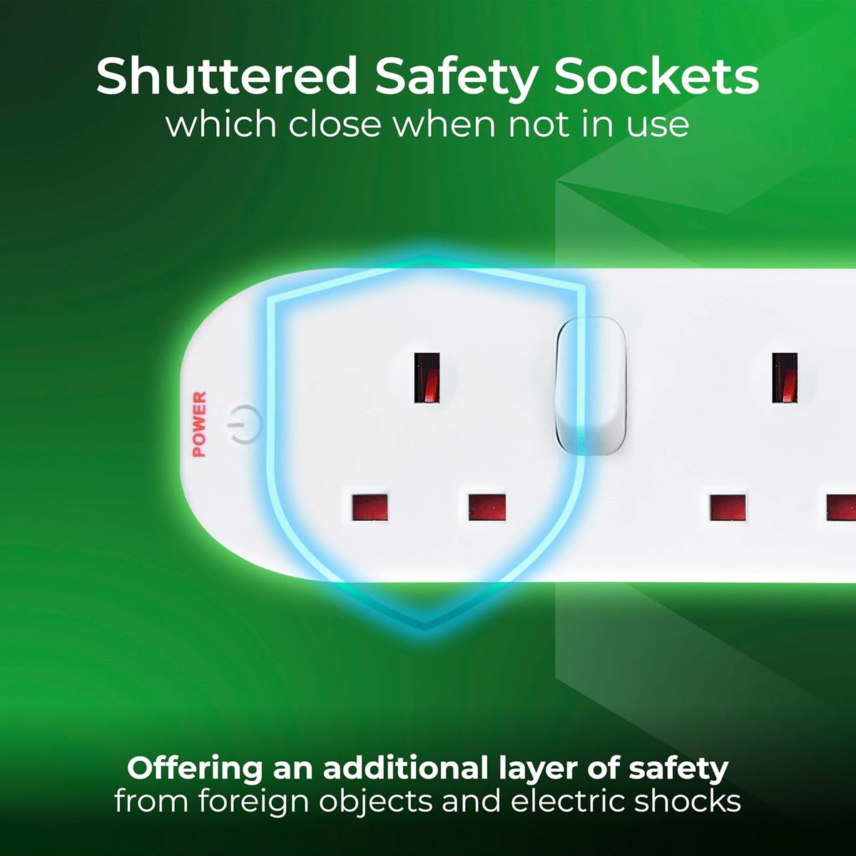 Masterplug SWC4210N 4 Socket Extension Lead, 2m, Switched, White – 2 Pack