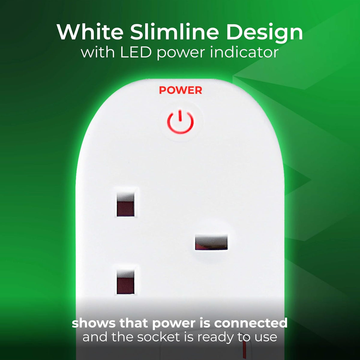Masterplug SWC4210N 4 Socket Extension Lead, 2m, Switched, White – 2 Pack