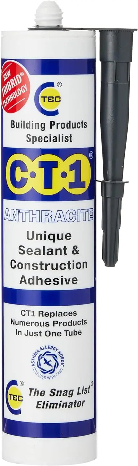 CT1 Adhesive & Sealant TRIBRID Multi-Purpose Sealant & Adhesive - Bathroom, Shower & Window Sealant - Odourless - Anti Mould Waterproofing Sealant Adhesive - Vibration Resistant & Flexible - 290ml CT1