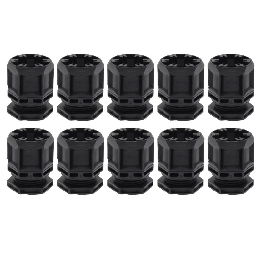 Wiska Trishot 20mm Gland & Locknut Black Pack of 10 Wiska