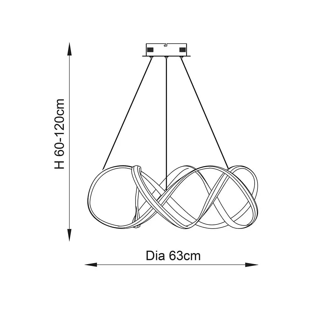 Synergy Pendant Ceiling Light White - 81893 Endon