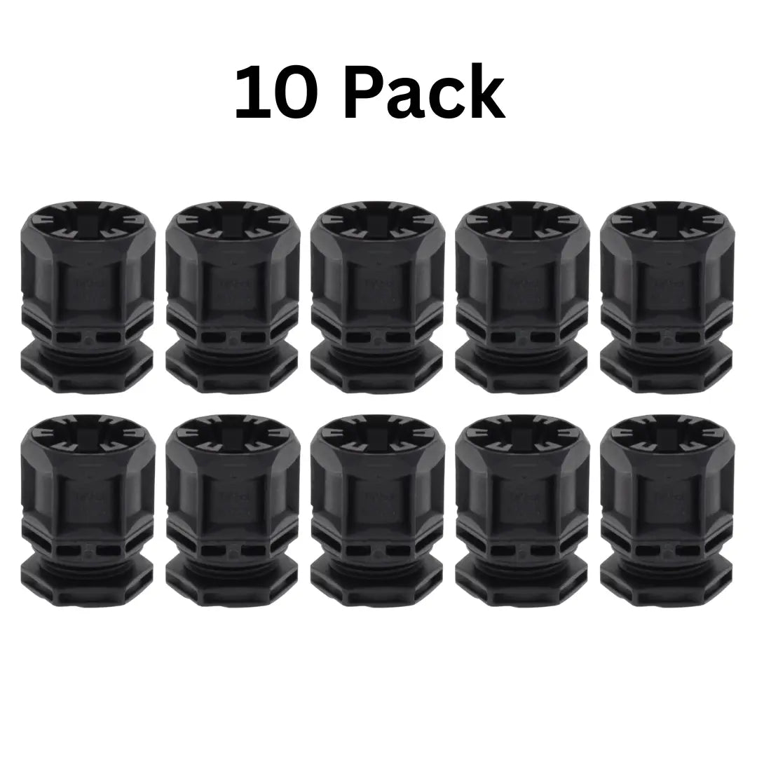 Wiska Trishot 20mm Gland & Locknut Black Pack of 10 Wiska