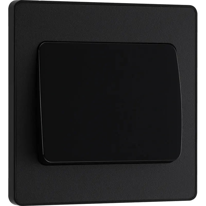 BG Evolve Matt Black Screwless Single Light Switch (Wide) PCDMB12WB BG (British General)