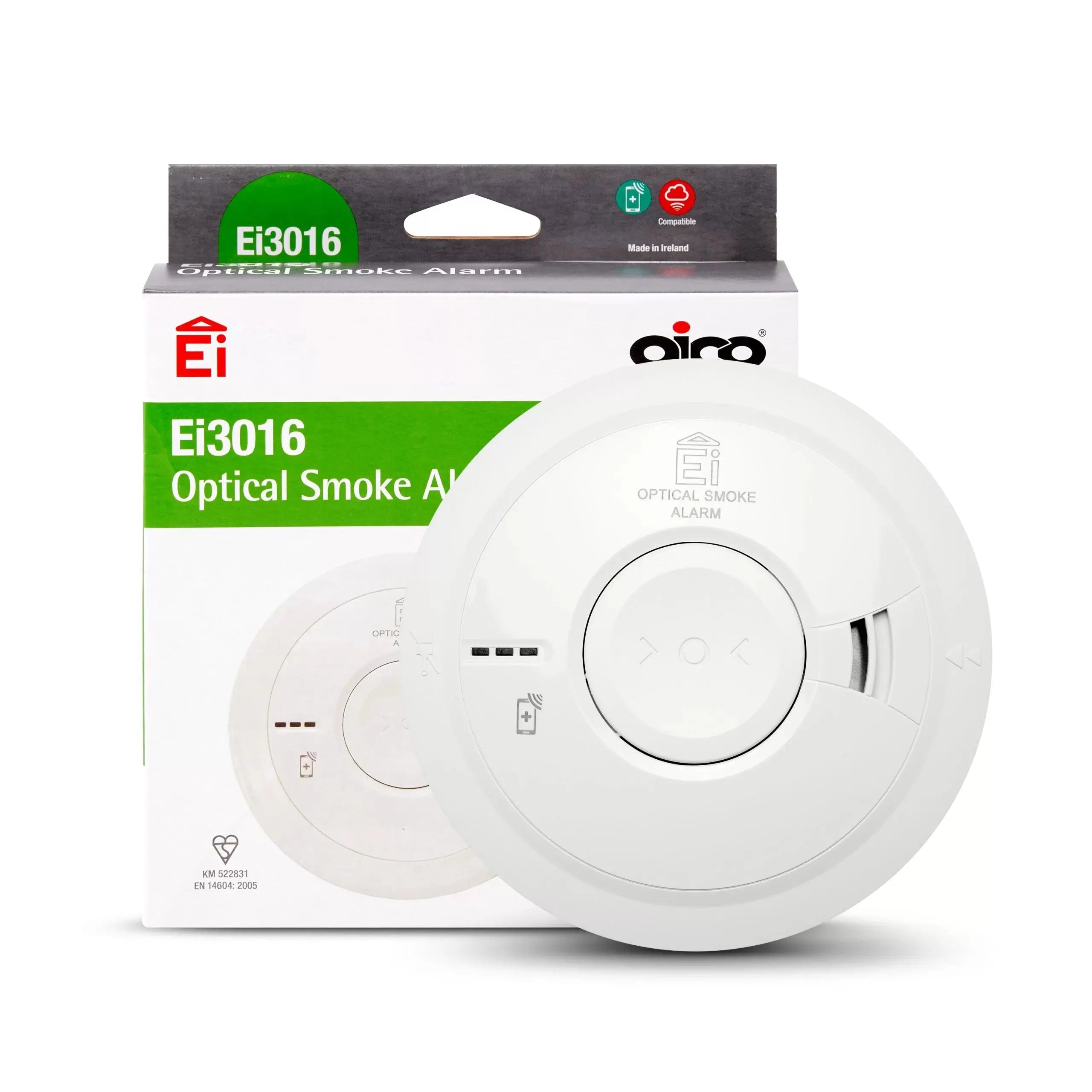 Aico Ei3016 Optical Smoke Alarm Interlinked Backup Battery 230V Aico