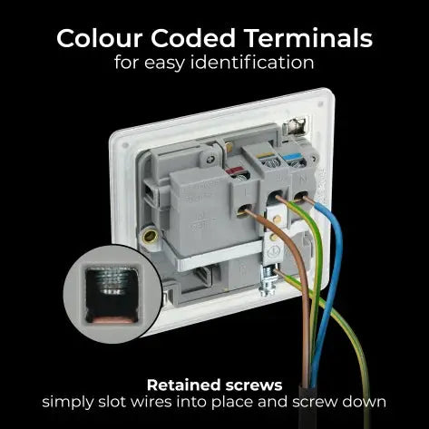 BG Nexus Screwless Flat Plate Brushed Steel Single Socket FBS21G Grey Insert 13Amp BG Nexus