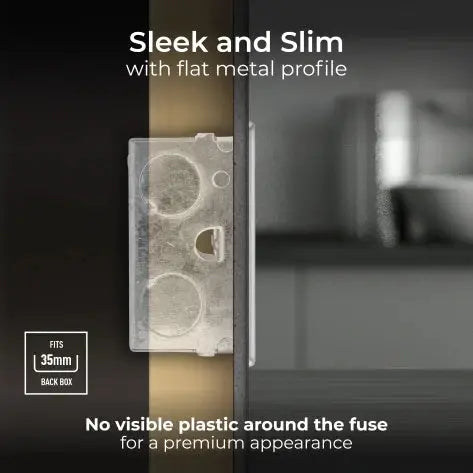 BG Nexus Screwless Flat Plate Brushed Steel Unswitched Fused Spur FBS54 13Amp BG Nexus