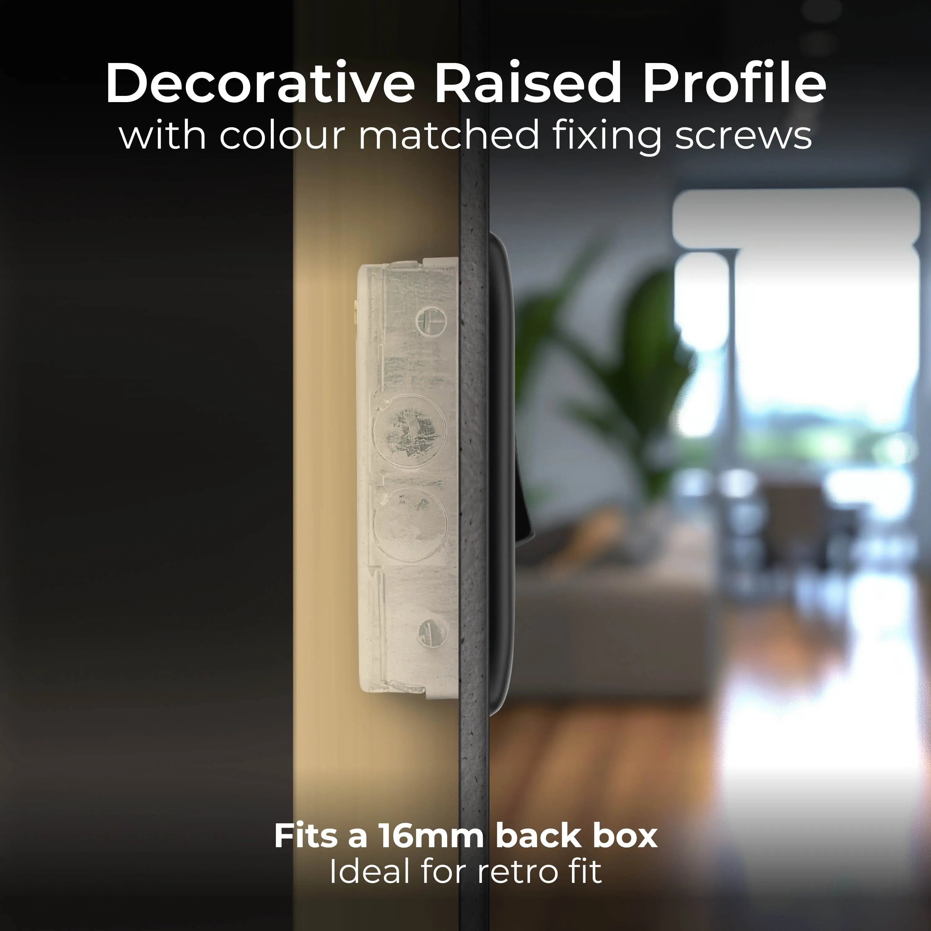 BG Nexus Metal Matt Black 1 Intermediate  Gang 20A 16AX Plate Switch - NFB13 BG Nexus