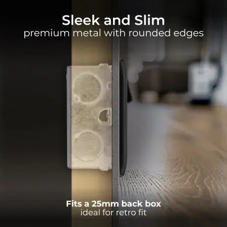 BG Nexus Metal Matt Black 2 Gang USB A + C Switched Socket Black insert - NFB22UAC22B BG Nexus