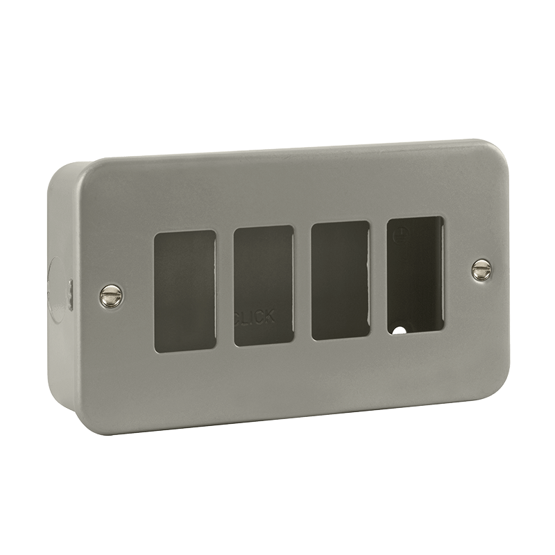 Click GridPro 4 Gang GridPro Frontplate & Back Box – CL20404