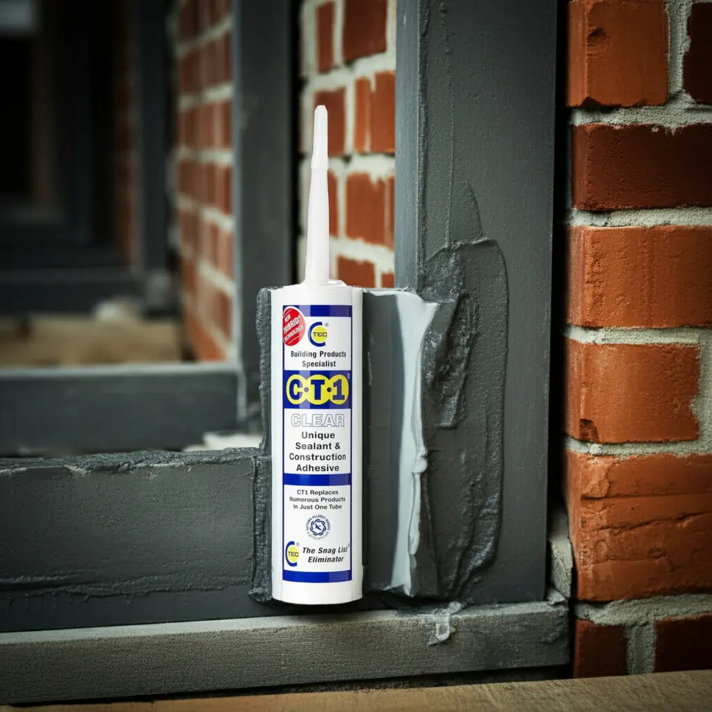 CT1 Clear Adhesive & Sealant TRIBRID Multi-Purpose Sealant & Adhesive - Bathroom, Shower & Window Sealant - Odourless - Anti Mould Waterproofing Sealant Adhesive - Vibration Resistant & Flexible - 290ml CT1