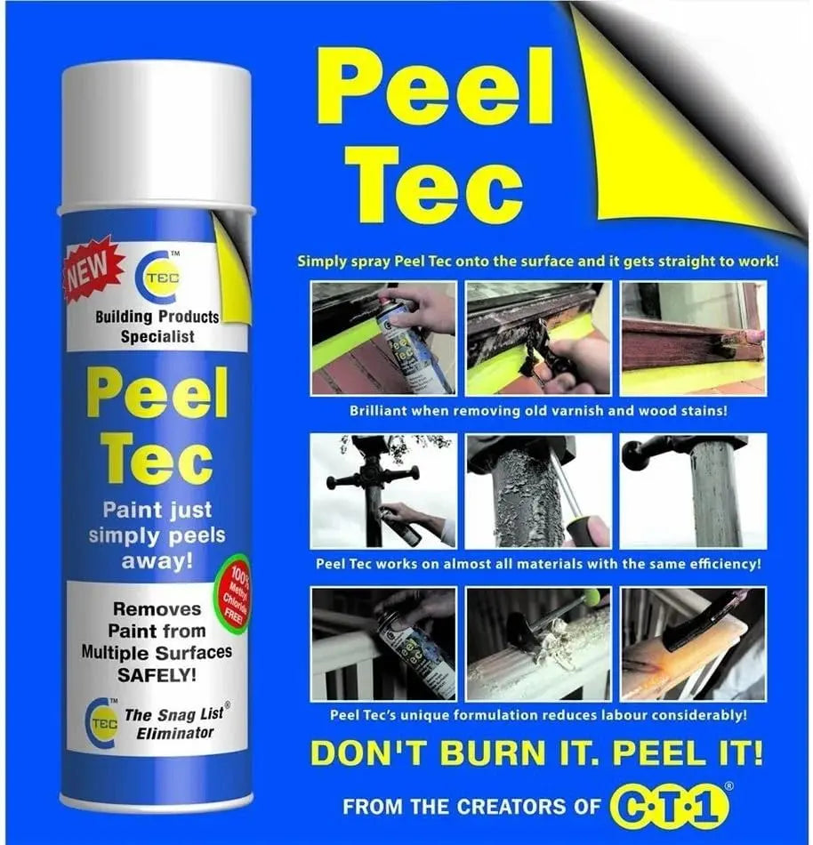 CT1 Peel Tec Paint Remover & Stripper 500ml – Aerosol Spray for Wood & Metal