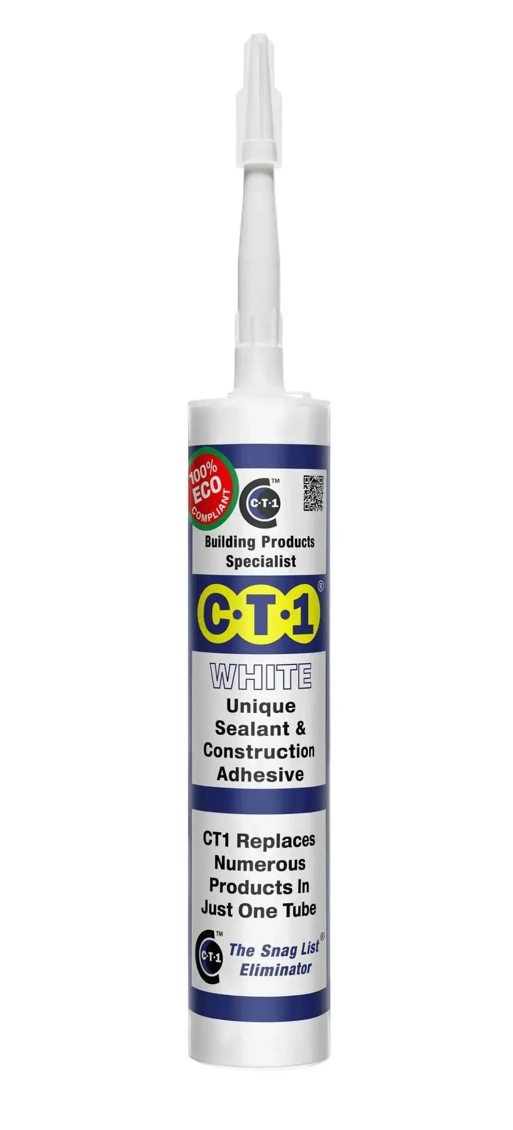 CT1 Adhesive & Sealant TRIBRID Multi-Purpose Sealant & Adhesive - Bathroom, Shower & Window Sealant - Odourless - Anti Mould Waterproofing Sealant Adhesive - Vibration Resistant & Flexible - 290ml CT1