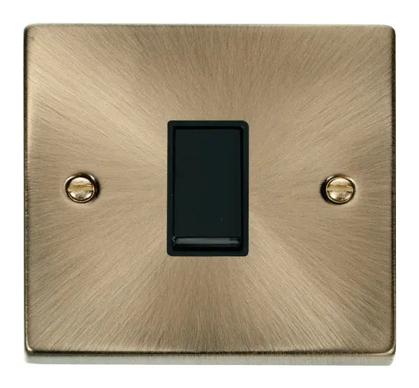 Click Deco Antique Brass 1 Gang Intermediate 10AX Switch with Black Insert – VPAB025BK