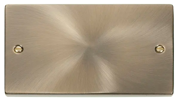 Click Deco Antique Brass 2 Gang Blank Plate – VPAB061