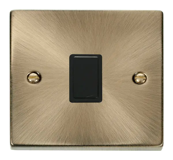 Click Deco Antique Brass 20A 1 Gang DP Switch with Black Insert – VPAB622BK
