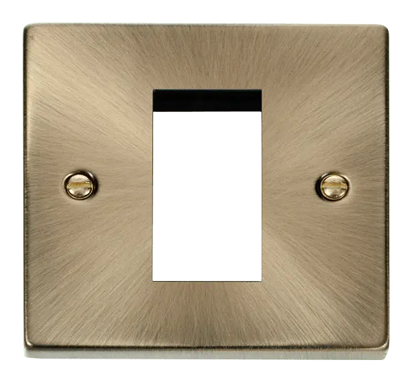 Click Deco Antique Brass Single Plate (Single Media Module Aperture) – VPAB310