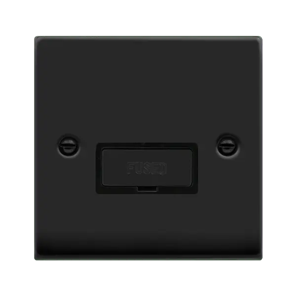 Click Deco Matt Black INGOT 13A SPUR W/O FLEX OUTLET with Black Insert – VPMB750BK