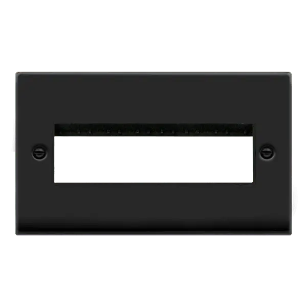Click Deco Matt Black 2G PLATE 6 INLINE SW APERTURE with Black Insert – VPMB426BK