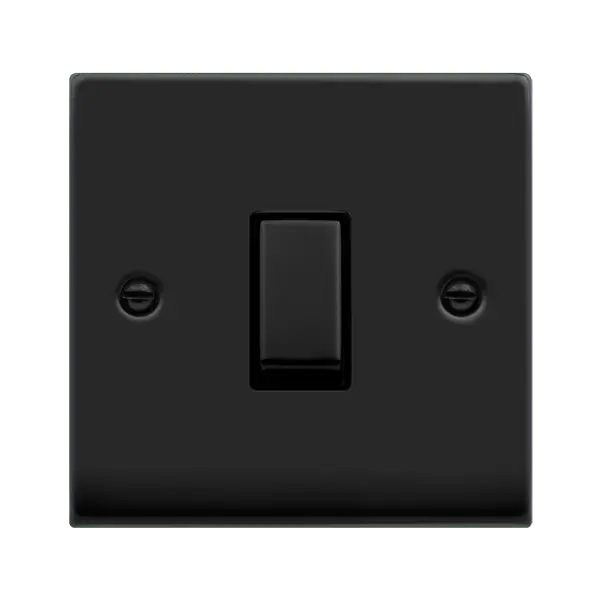 Click Deco Matt Black INGOT 20A 1G DP SW W/O FLEX OUTLET with Black Insert – VPMB722BK