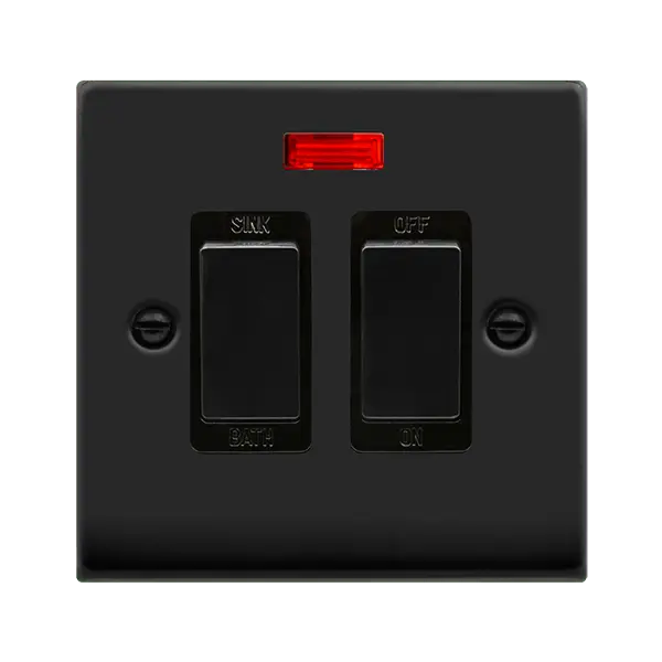 Click Deco Matt Black 20A DP SINK BATH SW+ with Black Insert – VPMB024BK