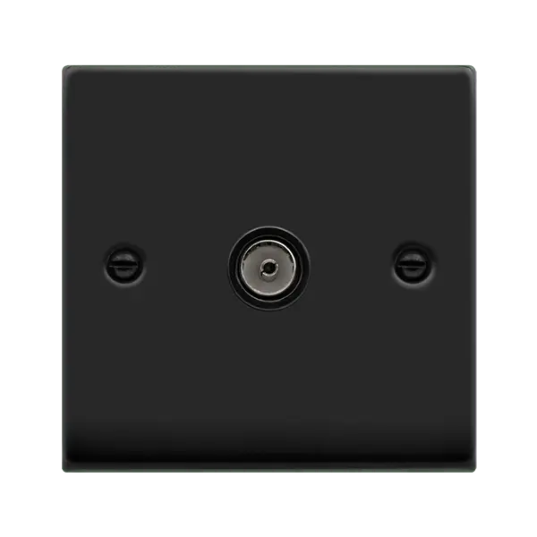 Click Deco Matt Black VP MATT BLACK 1G SINGLE C0-AXIAL OUTLET BK with Black Insert – VPMB065BK