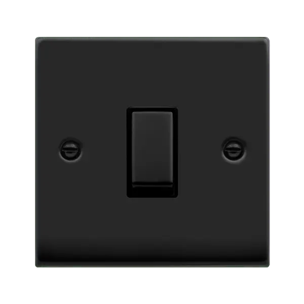 Click Deco Matt Black VP MATT BLACK INGOT 10A 1 Gang 2WAY SWITCH with Black Insert – VPMB411BK