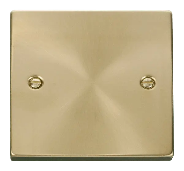 Click Scolmore Click Deco Satin Brass 1 Gang Blank Plate - VPSB060