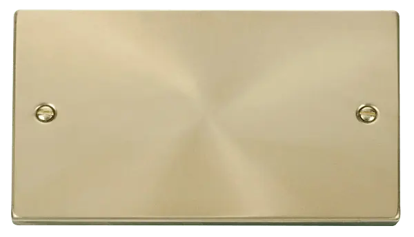 Click Scolmore Click Deco Satin Brass 2 Gang Blank Plate - VPSB061