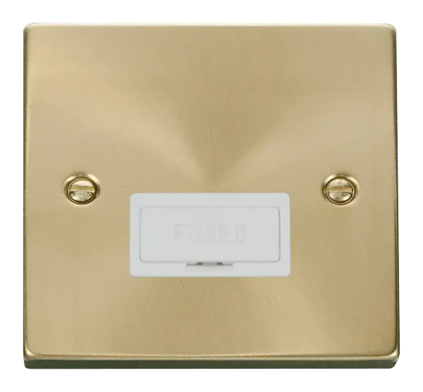 Click Scolmore Click Deco Satin Brass Unswitched Fused Spur with White Insert - VPSB650WH