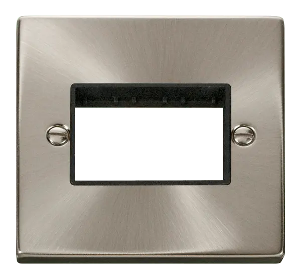 Click Deco Satin Chrome 1 Gang Plate Triple Aperture with Black Insert – VPSC403BK