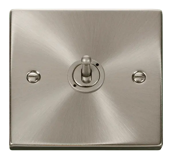 Click Scolmore Click Deco Satin Chrome 1 Gang Toggle Switch - VPSC421