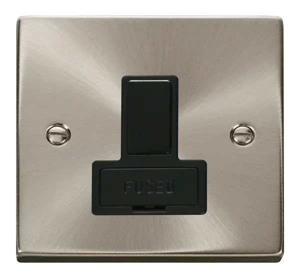 Click Scolmore Click Deco Satin Chrome 13A Switched Fused Spur Black Insert VPSC651BK