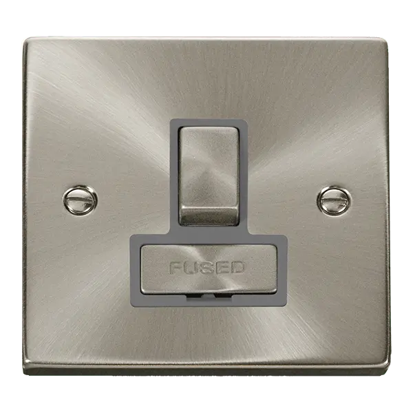 Click Scolmore Click Deco Satin Chrome 13A Switched Fused Spur Grey Insert VPSC751GY