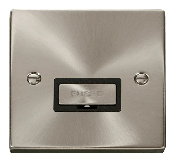 Click Scolmore Click Deco Satin Chrome 13A Unswitched Fused Spur Black Insert VPSC750BK