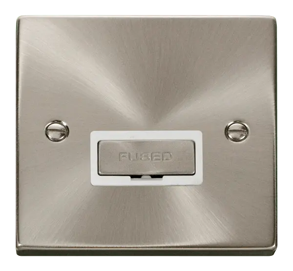Click Scolmore Click Deco Satin Chrome 13A Unswitched Fused Spur White Insert VPSC750WH