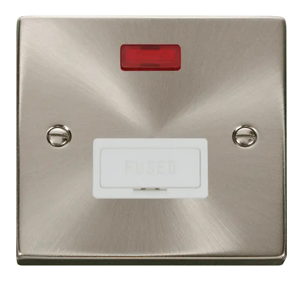 Click Scolmore Click Deco Satin Chrome 13A Unswitched Fused Spur with Neon White Insert VPSC653WH