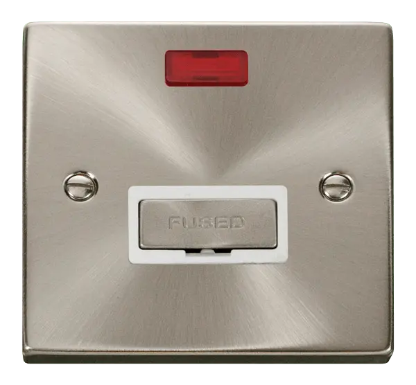 Click Scolmore Click Deco Satin Chrome 13A Unswitched Fused Spur with Neon White Insert VPSC753WH