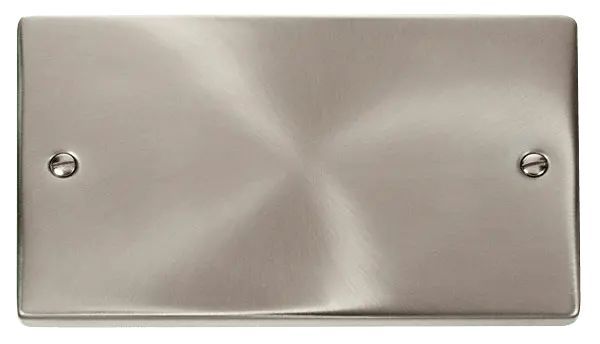 Click Scolmore Click Deco Satin Chrome 2 Gang Blank Plate – VPSC061